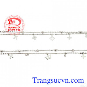 Thiết kế tinh tế, hợp thời trang. Lắc chân vàng trắng duyên dáng