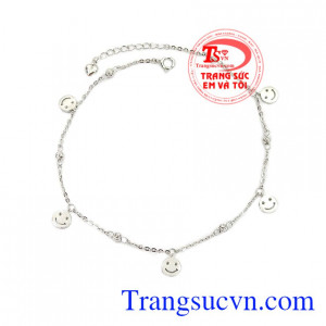 Lắc chân vàng trắng hạnh phúc