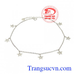 Lắc chân vàng trắng phong cách