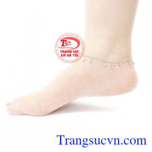 Lắc chân vàng trắng thời trang