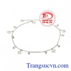 Lắc chân vàng trắng thời trang được nhập khẩu từ Hàn Quốc. 