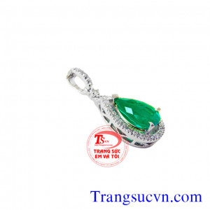 Mặt đá quý emerald giọt nước,Bán mặt dây emerald thiên nhiên,có giấy kiểm định đá emerald và vàng,giá đá quý emerald tốt,đặt mặt dây chuyền vàng tây đính đá quý theo mệnh mộc,hỏa