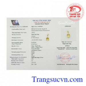 Mặt dây nữ thạch anh vàng xinh xắn