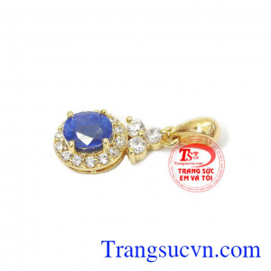 Mặt dây sapphire thiên nhiên vàng 14k, bảo hành 12 tháng, giao hàng nhanh trên toàn quốc