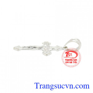 Mặt dây thánh giá bạc tinh tế bình an, mặt thánh giá thương hiệu Em và tôi uy tín, chất lượng.