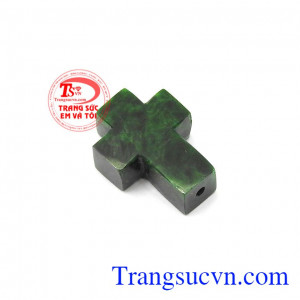 Ngọc cẩm thạch mang lại may mắn, tài lộc và sức khỏe cho người sử dụng,Mặt dây thánh giá Jadeite