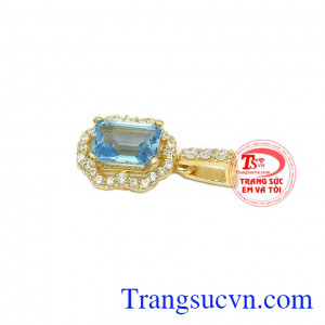 Mặt dây topaz hoàng ngọc vàng 14k, bảo hành 12 tháng, giao hàng nhanh trên toàn quốc