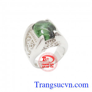 Nhẫn bạc nam ngọc cẩm thạch là sản phẩm bạc 925 đẹp sang trọng được thiết kế hợp thời trang