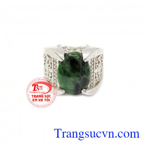 Nhẫn bạc nam ngọc cẩm thạch, chất lượng uy tín, giao hàng nhanh trên toàn quốc