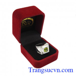 Nhẫn bạc nam Peridot