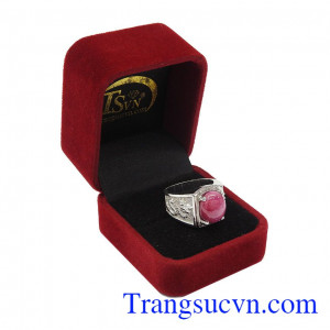 Nhẫn bạc nam ruby rồng