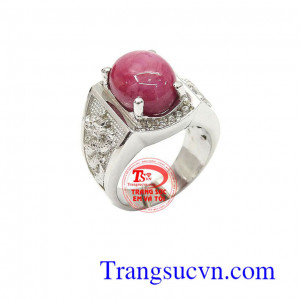 Nhẫn bạc nam ruby rồng được chạp khắc 3D sang trọng, đẳng cấp
