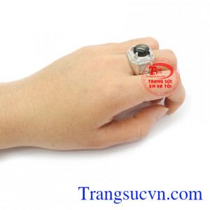 Nhẫn bạc nam Sapphire sang trọng sang trọng, đảng cấp, phù hợp nhiều phong cách thời trang phái mạnh