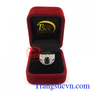 Nhẫn bạc nam Sapphire thời thượng chế tác theo yêu cầu, giao hàng nhanh trên toàn quốc.