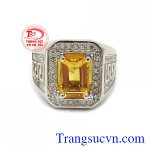Nhẫn bạc nam thạch anh vàng cá tính là món quà tuyệt vời cho người yêu thương những dịp ý nghĩa