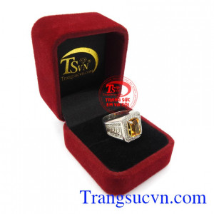 Nhẫn bạc nam thạch anh vàng cá tính thương hiệu uy tín, chất lượng, giao hàng nhanh trên toàn quốc.