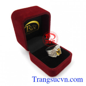 Nhẫn bạc thạch anh vàng mạnh mẽ bền đẹp, chất lượng, giao hàng nhanh trên toàn quốc