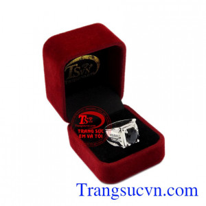 Nhẫn nam bạc Sapphire đẹp