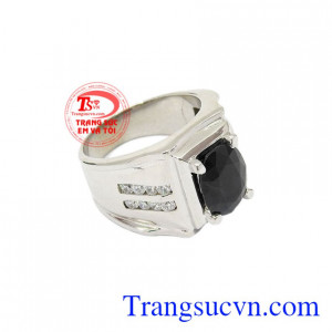 Nhẫn nam bạc Sapphire đẹp thương hiệu Em và Tôi đảm bảo chất lượng, bảo hành uy tín.