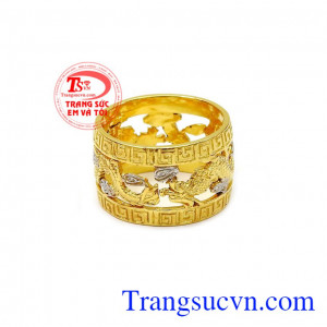 Trong các linh vật, Rồng là biểu tượng của vua chúa mang sức mạnh quyền uy, mạnh mẽ,Nhẫn nam chạm khắc rồng