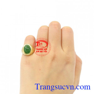 Nhẫn nam ngón út ngọc cẩm thạch bảo hành 12 tháng.