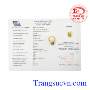 Nhẫn nam vàng Citrine chất lượng