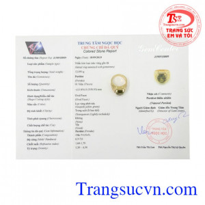 Nhẫn nam vàng Peridot sang trọng