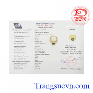 Nhẫn nam vàng Peridot thiên nhiên