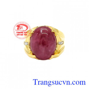 Ruby là viên đá cho những người sinh tháng 7 và là viên đá quý kỉ niệm 15 năm và 40 năm. Nhẫn nam vàng Ruby thiên nhiên