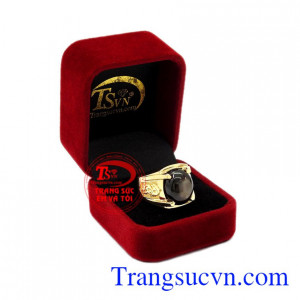 Nhẫn nam vàng Sapphire sao độc đáo