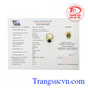 Nhẫn nam vàng Sapphire sao độc đáo