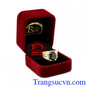 Nhẫn nam vàng Sapphire sao