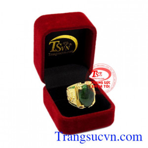 Nhẫn nam vàng tây ngọc cẩm thạch