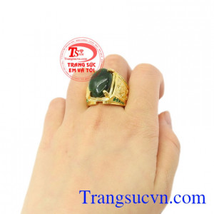 Nhẫn nam vàng tây ngọc cẩm thạch