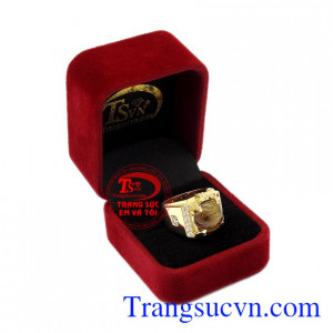 Nhẫn nam vàng thạch anh tóc đẹp