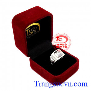 Sản phẩm thích hợp làm quà tặng cho người thân hoặc bạn bè,Nhẫn nam vàng trắng lịch lãm