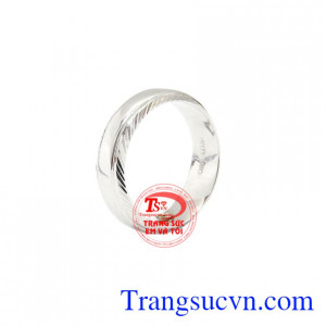 Nhẫn nam vàng trắng ngón út vàng 14k chất lượng.