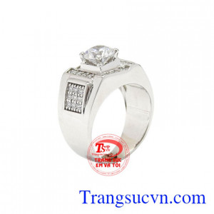Nhẫn nam vàng trắng nổi bật được thiết kế, nổi bật, lịch lãm, cá tính.
