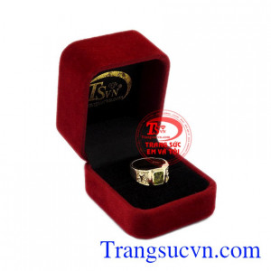 Nhẫn nữ vàng Peridot tinh tế