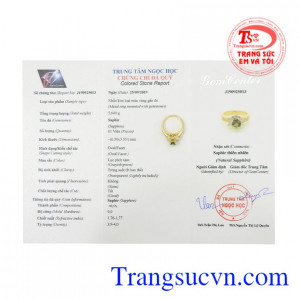 Nhẫn nữ vàng sapphire ấn tượng