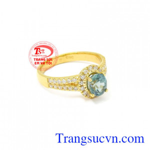 Nhẫn nữ vàng Zircon đẹp có giấy kiểm định đá quý.