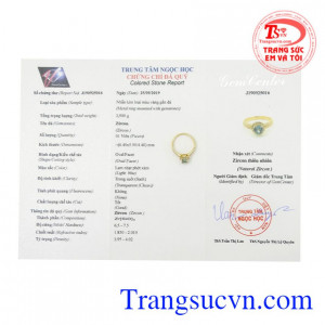 Nhẫn nữ vàng Zircon đẹp