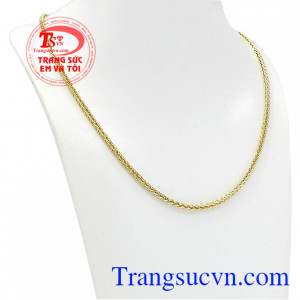 Vòng vàng tây 18k màu đảm bảo chất lượng dây chuyền nhập khẩu nguyên chiếc phù hợp nam đeo vòng vàng dây chuyền