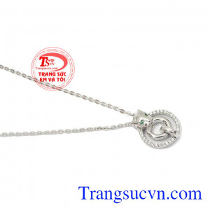 Dây chuyền liền mặt vàng trắng 10k, bảo hành 6 tháng, giao hàng nhanh trên toàn quốc