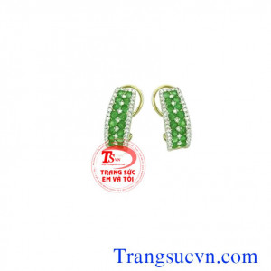 Bông tai emerald kết 