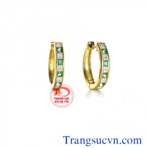 Cặp khuyên tai emerald rẻ 