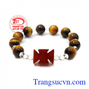 Chuỗi tay mân côi mắt hổ bình an được chế tác từ đá mắt hổ thiên nhiên đẹp và hợp thời trang,Chuỗi tay mân côi mắt hổ bình an