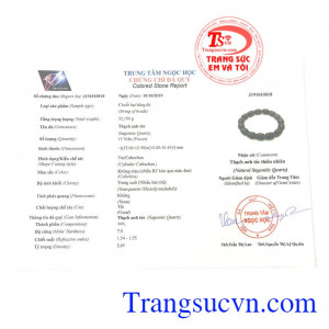 Giấy kiểm định từ trung tâm ngọc học