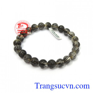Chuỗi thạch anh tóc may mắn 8 ly màu sắc đẹp, tươi sáng, có giấy kiểm định đá quý đi kèm đảm bảo