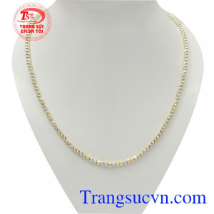 Dây chuyền nữ thời trang sành điệu vàng tây 10k thiết kế độc đáo, mới lạ, nhập khẩu nguyên chiếc từ Hàn Quốc